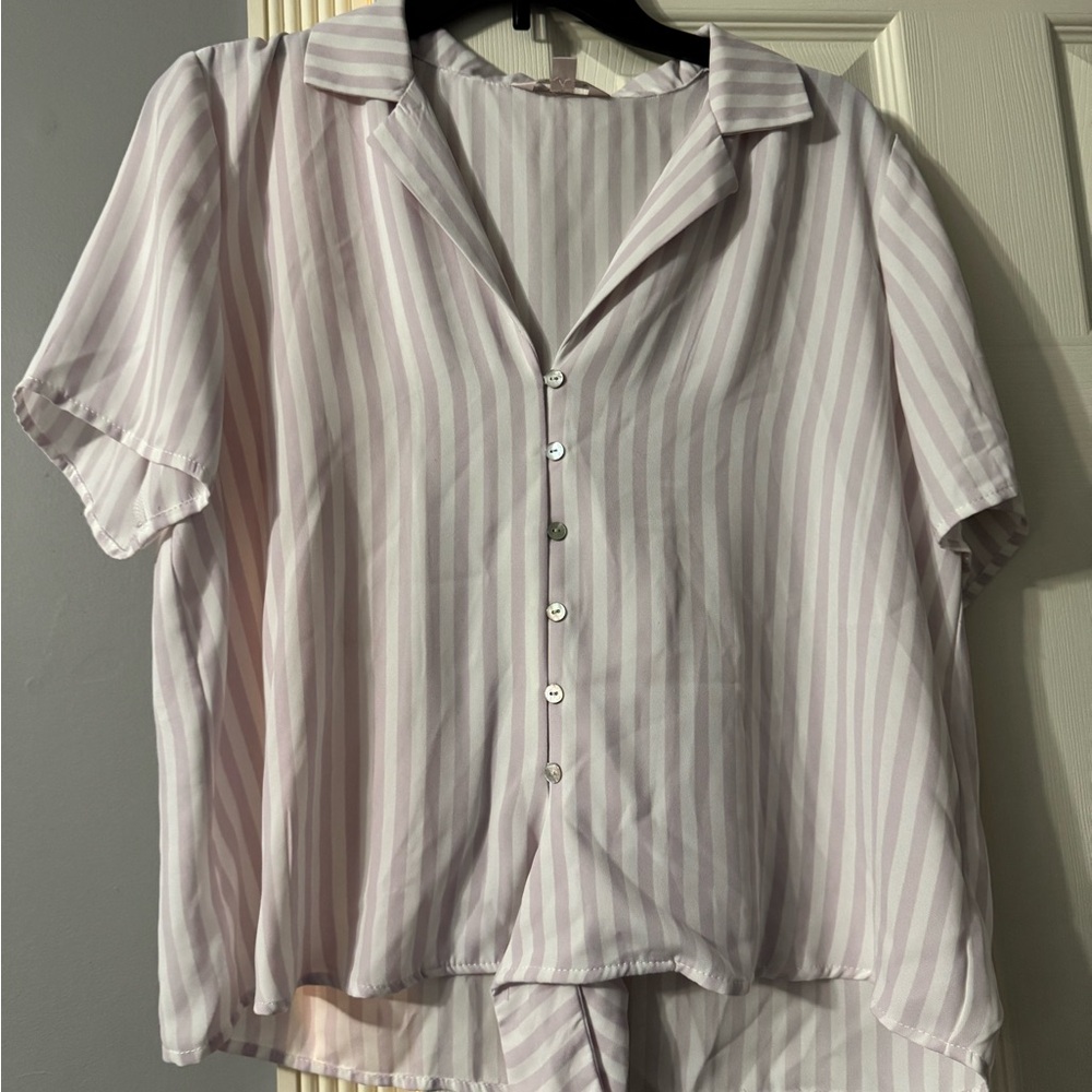 Striped Button-Up Blouse